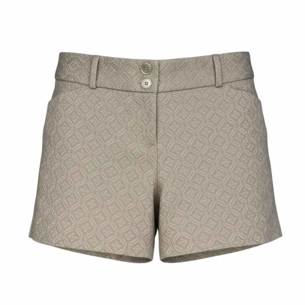 The Limited High Waist Tan Women Shorts Size 4 Brocade Pattern Dressy Modern